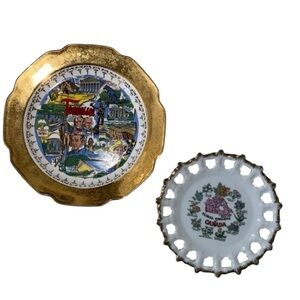 Tennessee & Floral Emblems Of Canada Antique Collection Wall Decor Plates (2)